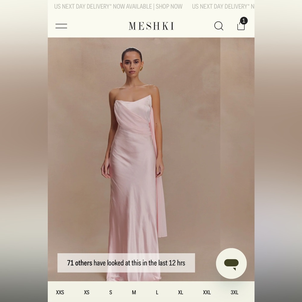 Meshki Carah - Strapless Pink Dress